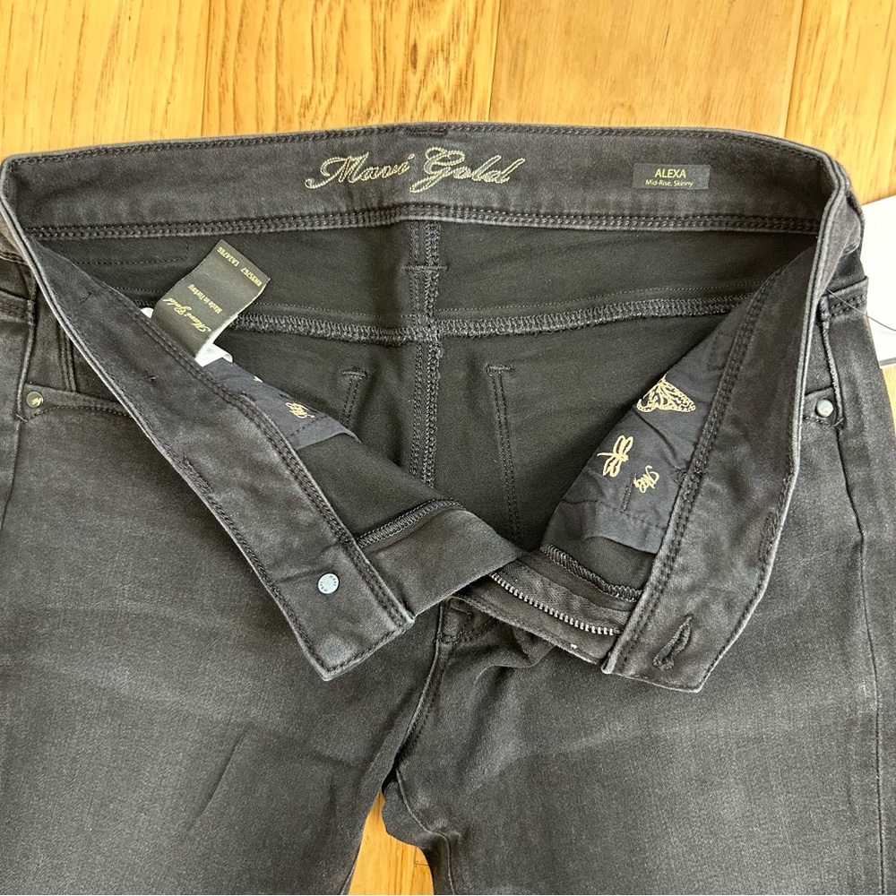 Mavi Gold Alexa Mid Rise Skinny Black Jean NWT 27 Stretch - Picture 9 of 11